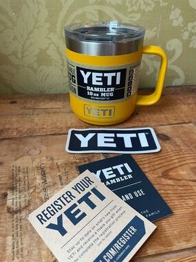 NWT Yeti Rambler 10 oz Mug, Alpine Yellow (Discontinued), Magslider Lid